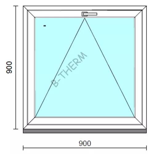 Bukó ablak.   90x 90 cm (Rendelhető méretek: szélesség 85- 94 cm, magasság 85- 90 cm.)   Green 76 profilból