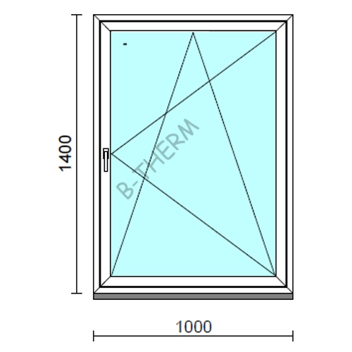Bukó-nyíló ablak.  100x140 cm (Rendelhető méretek: szélesség 95-104 cm, magasság 135-144 cm.)  New Balance 85 profilból
