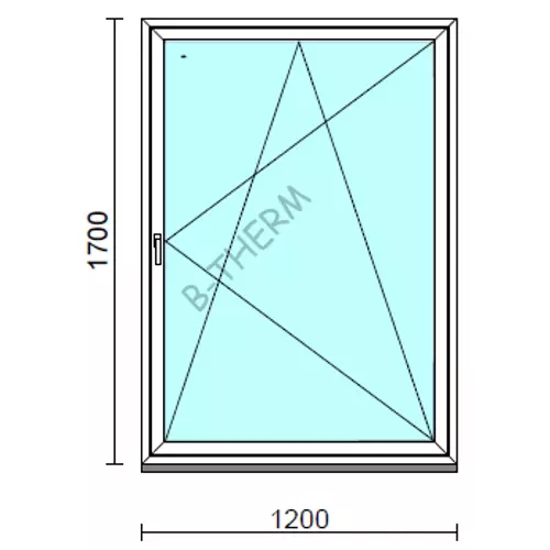 Bukó-nyíló ablak.  120x170 cm (Rendelhető méretek: szélesség 115-124 cm, magasság 165-170 cm.)  New Balance 85 profilból