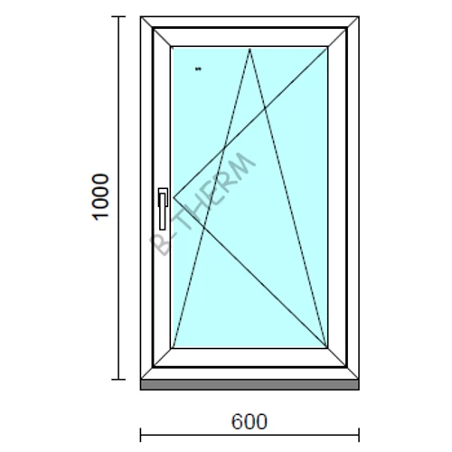 Bukó-nyíló ablak   60x100 cm   Green 76 profilból