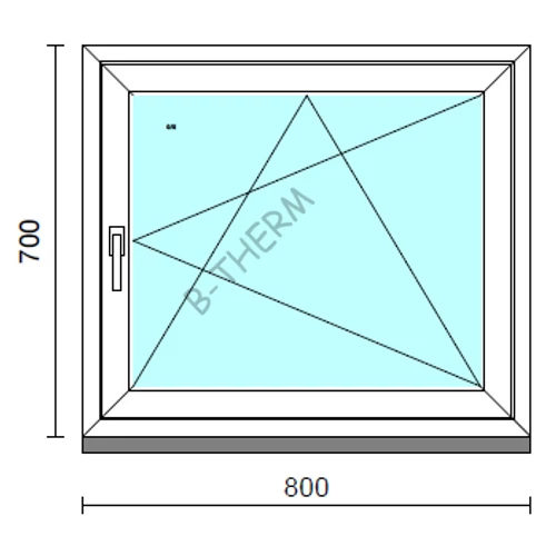 Bukó-nyíló ablak   80x 70 cm   Green 76 profilból