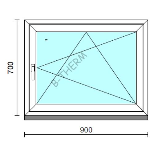 Bukó-nyíló ablak   90x 70 cm  New Balance 85 profilból
