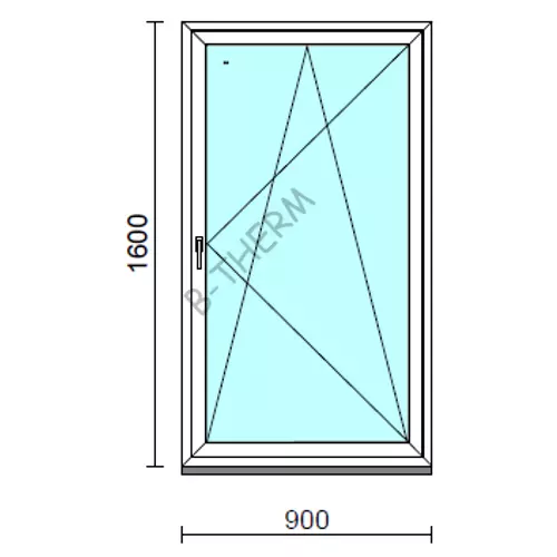 Bukó-nyíló ablak.   90x160 cm (Rendelhető méretek: szélesség 85- 94 cm, magasság 155-164 cm.)  New Balance 85 profilból
