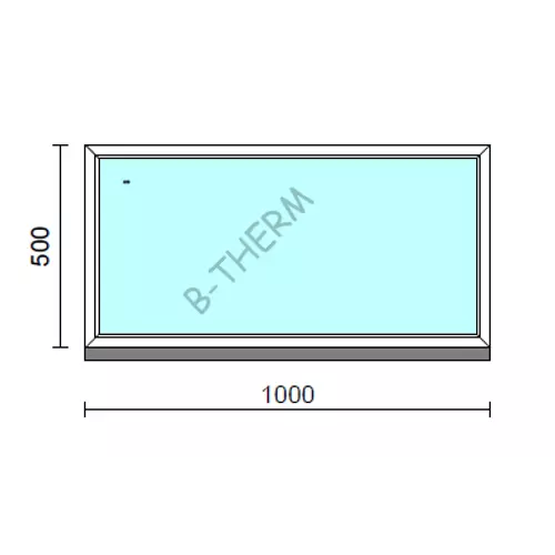 Fix ablak.  100x 50 cm (Rendelhető méretek: szélesség 95-104 cm, magasság 50-54 cm.)   Green 76 profilból
