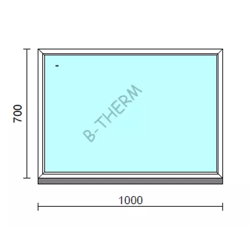 Fix ablak.  100x 70 cm (Rendelhető méretek: szélesség 95-104 cm, magasság 65-74 cm.)   Green 76 profilból
