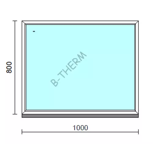 Fix ablak.  100x 80 cm (Rendelhető méretek: szélesség 95-104 cm, magasság 75-84 cm.)   Green 76 profilból