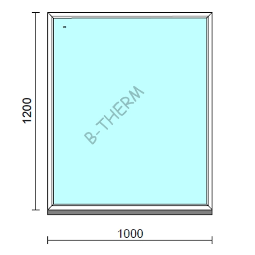 Fix ablak.  100x120 cm (Rendelhető méretek: szélesség 95-104 cm, magasság 115-124 cm.) Deluxe A85 profilból