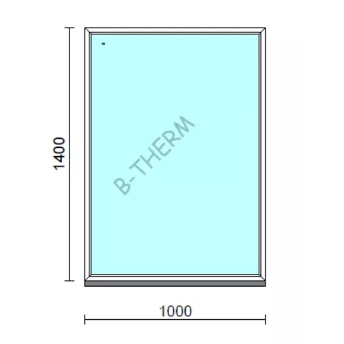 Fix ablak.  100x140 cm (Rendelhető méretek: szélesség 95-104 cm, magasság 135-144 cm.)   Green 76 profilból