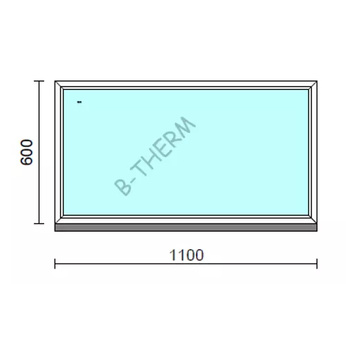 Fix ablak.  110x 60 cm (Rendelhető méretek: szélesség 105-114 cm, magasság 55-64 cm.)  New Balance 85 profilból