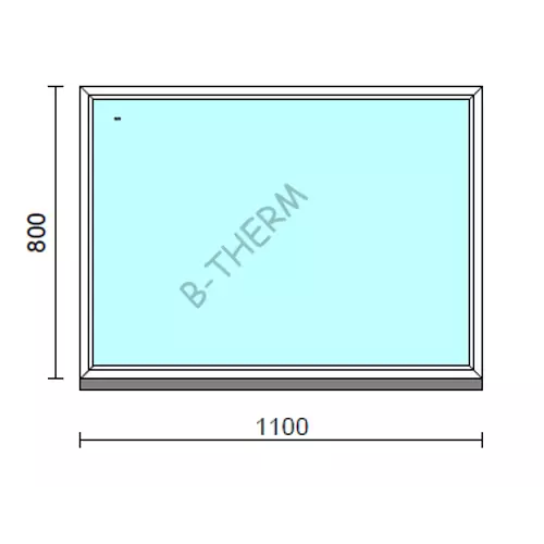 Fix ablak.  110x 80 cm (Rendelhető méretek: szélesség 105-114 cm, magasság 75-84 cm.)   Green 76 profilból