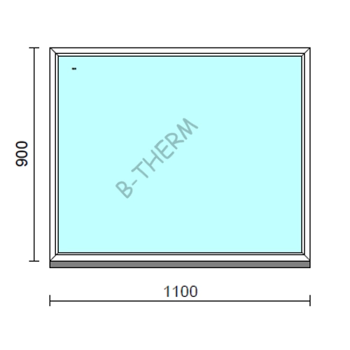 Fix ablak.  110x 90 cm (Rendelhető méretek: szélesség 105-114 cm, magasság 85-94 cm.) Deluxe A85 profilból
