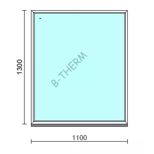 Fix ablak.  110x130 cm (Rendelhető méretek: szélesség 105-114 cm, magasság 125-134 cm.)   Green 76 profilból