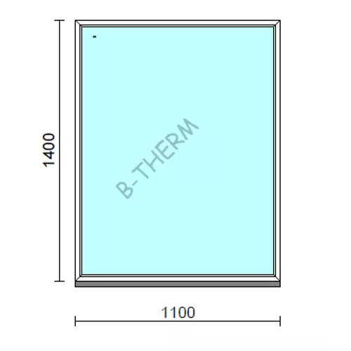 Fix ablak.  110x140 cm (Rendelhető méretek: szélesség 105-114 cm, magasság 135-144 cm.)   Green 76 profilból
