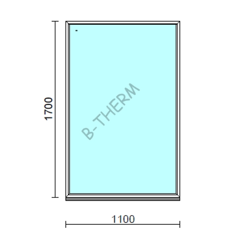 Fix ablak.  110x170 cm (Rendelhető méretek: szélesség 105-114 cm, magasság 165-174 cm.)   Green 76 profilból