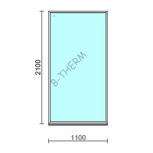 Fix ablak.  110x210 cm (Rendelhető méretek: szélesség 105-114 cm, magasság 205-214 cm.) Deluxe A85 profilból