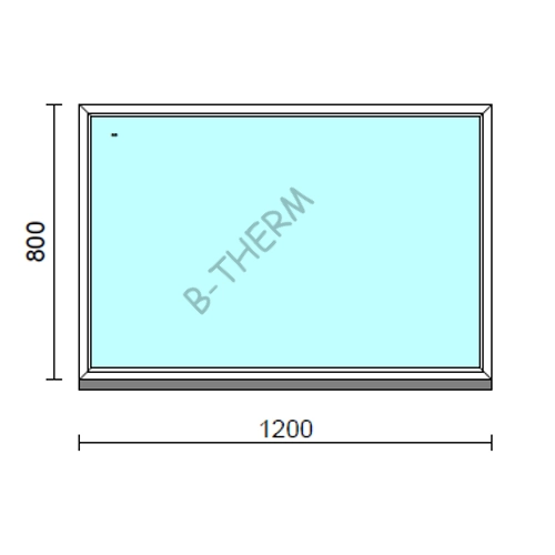 Fix ablak.  120x 80 cm (Rendelhető méretek: szélesség 115-124 cm, magasság 75-84 cm.)   Green 76 profilból