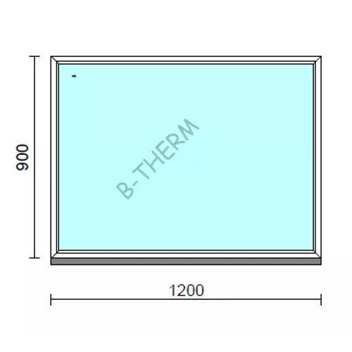 Fix ablak.  120x 90 cm (Rendelhető méretek: szélesség 115-124 cm, magasság 85-94 cm.) Deluxe A85 profilból