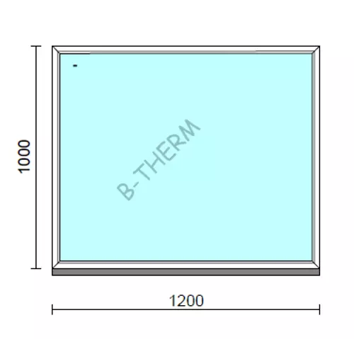 Fix ablak.  120x100 cm (Rendelhető méretek: szélesség 115-124 cm, magasság 95-104 cm.) Deluxe A85 profilból