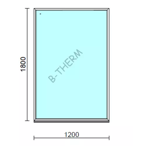 Fix ablak.  120x180 cm (Rendelhető méretek: szélesség 115-124 cm, magasság 175-184 cm.)   Green 76 profilból