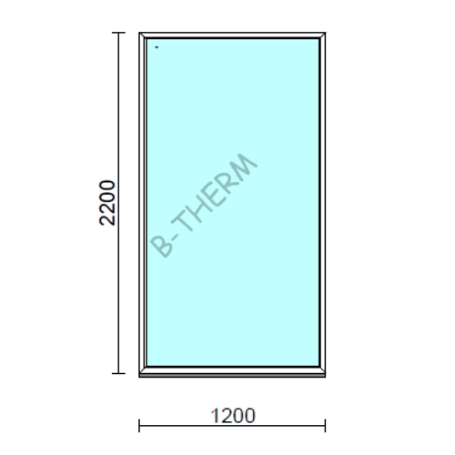 Fix ablak.  120x220 cm (Rendelhető méretek: szélesség 115-124 cm, magasság 215-224 cm.) Deluxe A85 profilból