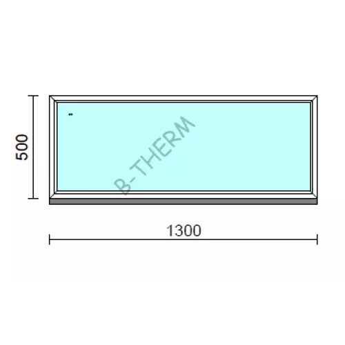 Fix ablak.  130x 50 cm (Rendelhető méretek: szélesség 125-134 cm, magasság 50-54 cm.)   Green 76 profilból