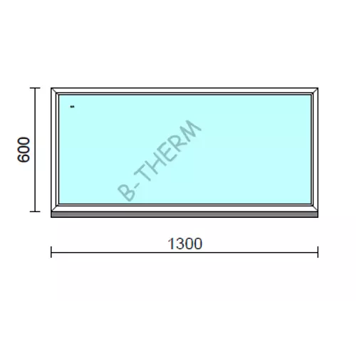 Fix ablak.  130x 60 cm (Rendelhető méretek: szélesség 125-134 cm, magasság 55-64 cm.)   Green 76 profilból