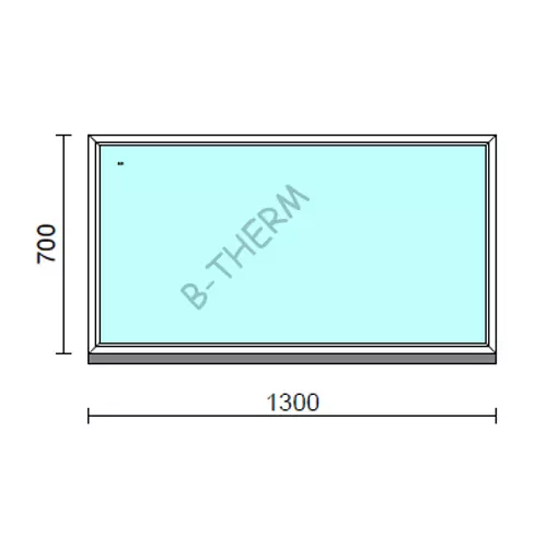 Fix ablak.  130x 70 cm (Rendelhető méretek: szélesség 125-134 cm, magasság 65-74 cm.) Deluxe A85 profilból