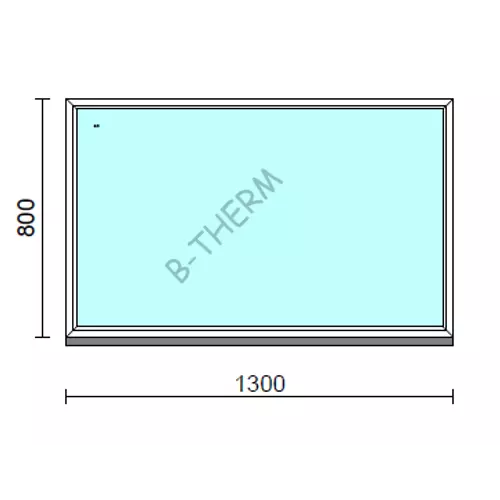 Fix ablak.  130x 80 cm (Rendelhető méretek: szélesség 125-134 cm, magasság 75-84 cm.) Deluxe A85 profilból