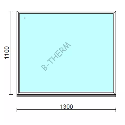 Fix ablak.  130x110 cm (Rendelhető méretek: szélesség 125-134 cm, magasság 105-114 cm.)   Green 76 profilból