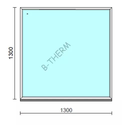 Fix ablak.  130x130 cm (Rendelhető méretek: szélesség 125-134 cm, magasság 125-134 cm.)   Green 76 profilból