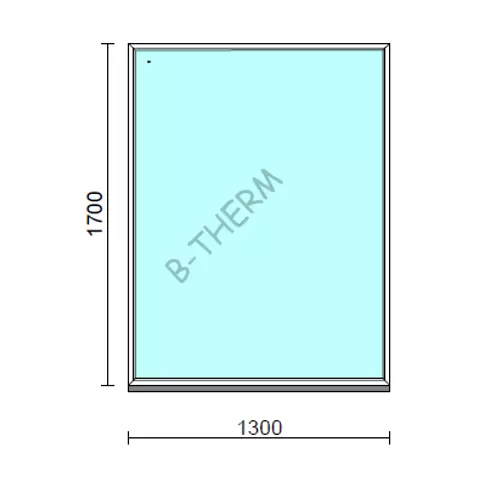 Fix ablak.  130x170 cm (Rendelhető méretek: szélesség 125-134 cm, magasság 165-174 cm.)   Green 76 profilból