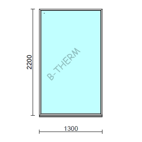 Fix ablak.  130x220 cm (Rendelhető méretek: szélesség 125-134 cm, magasság 215-224 cm.)  New Balance 85 profilból