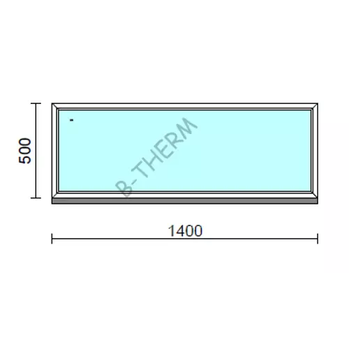 Fix ablak.  140x 50 cm (Rendelhető méretek: szélesség 135-144 cm, magasság 50-54 cm.)   Green 76 profilból
