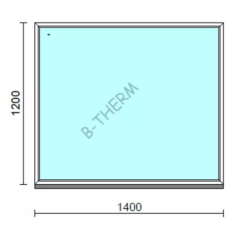 Fix ablak.  140x120 cm (Rendelhető méretek: szélesség 135-144 cm, magasság 115-124 cm.)   Green 76 profilból