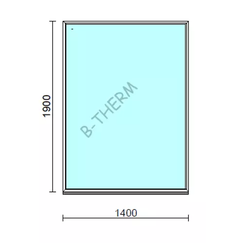 Fix ablak.  140x190 cm (Rendelhető méretek: szélesség 135-144 cm, magasság 185-194 cm.)   Green 76 profilból
