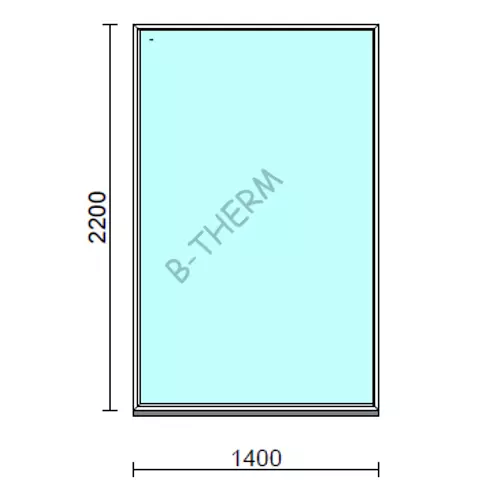 Fix ablak.  140x220 cm (Rendelhető méretek: szélesség 135-144 cm, magasság 215-224 cm.)   Green 76 profilból