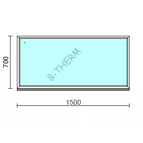 Fix ablak.  150x 70 cm (Rendelhető méretek: szélesség 145-154 cm, magasság 65-74 cm.) Deluxe A85 profilból