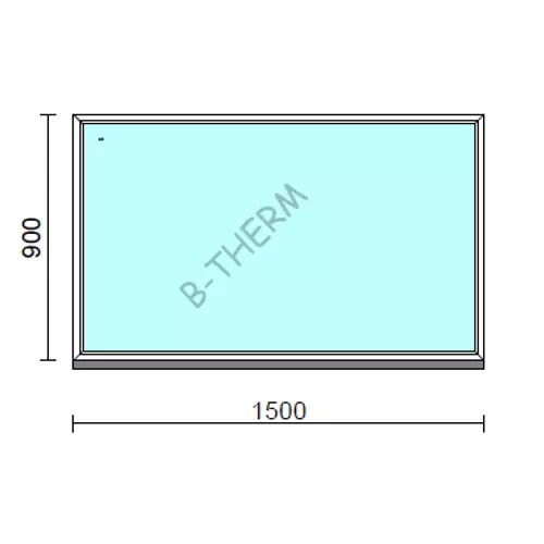 Fix ablak.  150x 90 cm (Rendelhető méretek: szélesség 145-154 cm, magasság 85-94 cm.) Deluxe A85 profilból