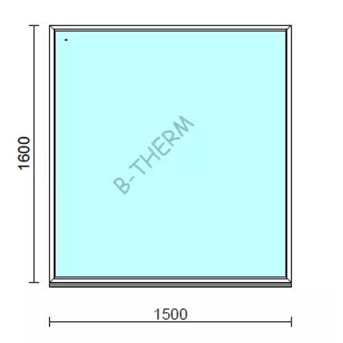 Fix ablak.  150x160 cm (Rendelhető méretek: szélesség 145-154 cm, magasság 155-164 cm.)   Green 76 profilból