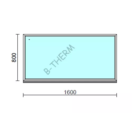 Fix ablak.  160x 80 cm (Rendelhető méretek: szélesség 155-164 cm, magasság 75-84 cm.) Deluxe A85 profilból
