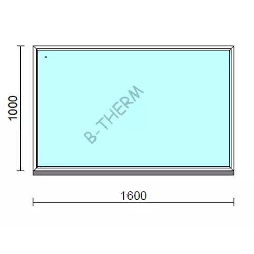 Fix ablak.  160x100 cm (Rendelhető méretek: szélesség 155-164 cm, magasság 95-104 cm.)   Green 76 profilból