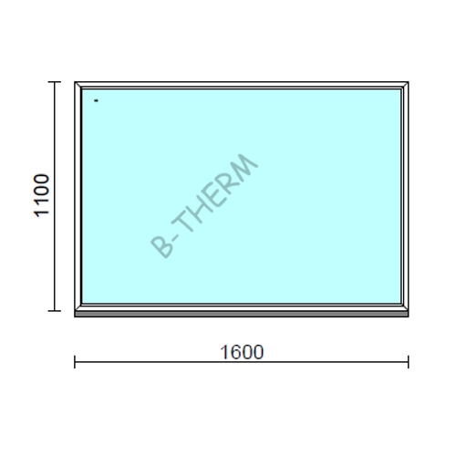 Fix ablak.  160x110 cm (Rendelhető méretek: szélesség 155-164 cm, magasság 105-114 cm.)   Green 76 profilból