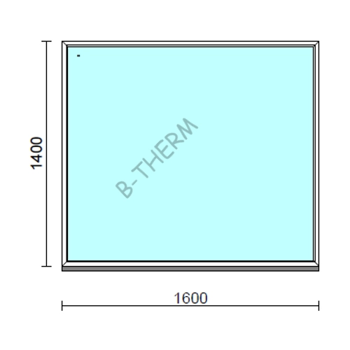 Fix ablak.  160x140 cm (Rendelhető méretek: szélesség 155-164 cm, magasság 135-144 cm.) Deluxe A85 profilból