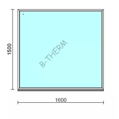 Fix ablak.  160x150 cm (Rendelhető méretek: szélesség 155-164 cm, magasság 145-154 cm.)   Green 76 profilból