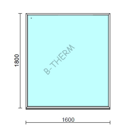 Fix ablak.  160x180 cm (Rendelhető méretek: szélesség 155-164 cm, magasság 175-184 cm.) Deluxe A85 profilból