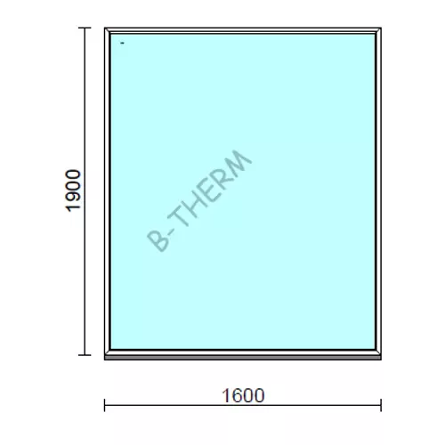 Fix ablak.  160x190 cm (Rendelhető méretek: szélesség 155-164 cm, magasság 185-194 cm.)   Green 76 profilból