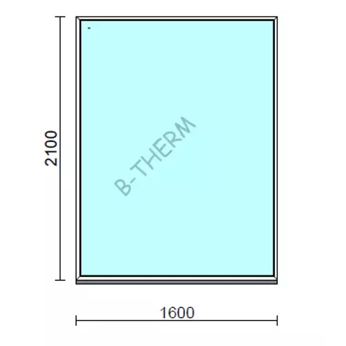 Fix ablak.  160x210 cm (Rendelhető méretek: szélesség 155-164 cm, magasság 205-214 cm.) Deluxe A85 profilból