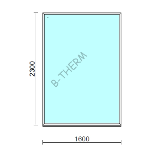 Fix ablak.  160x230 cm (Rendelhető méretek: szélesség 155-160 cm, magasság 225-230 cm.) Deluxe A85 profilból