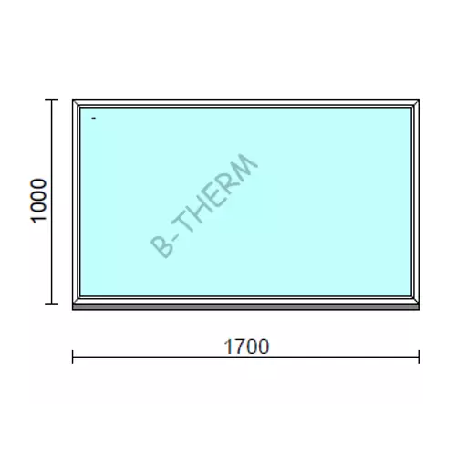 Fix ablak.  170x100 cm (Rendelhető méretek: szélesség 165-174 cm, magasság 95-104 cm.)   Green 76 profilból