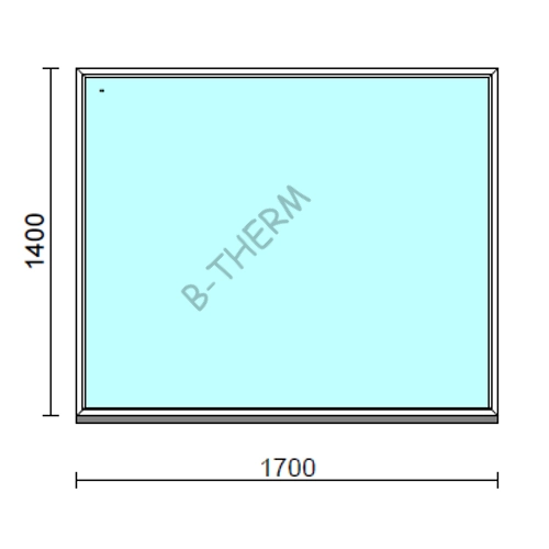 Fix ablak.  170x140 cm (Rendelhető méretek: szélesség 165-174 cm, magasság 135-144 cm.) Deluxe A85 profilból